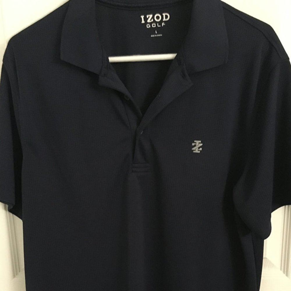 IZOD Mens golf short sleeve solid navy shirt